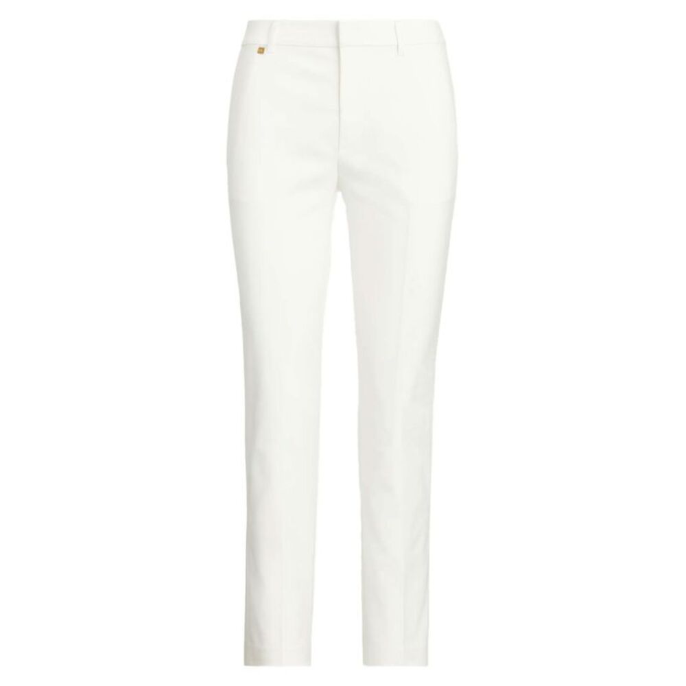 Lauren Ralph Lauren Womens Double-Faced Stretch Cotton Pants 10 White - NWT